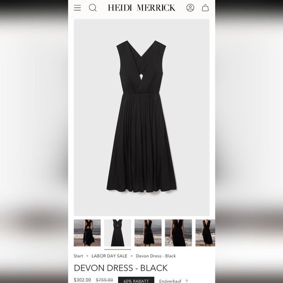 Heidi Merrick NWT  Black Sleeveless back criss Cross Dress Xs - Picture 9 of 16